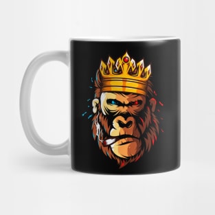 gorilla head crown smoking Mug